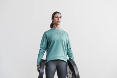 Sweatshirt Nobull Crew Femme Bleu | QI5683491