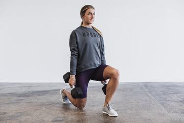 Sweatshirt Nobull Crew Femme Grise Foncé | BU2813796