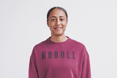 Sweatshirt Nobull Crew Femme Rouge Foncé | UK2316974
