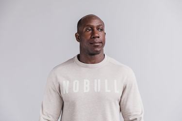 Sweatshirt Nobull Crew Homme Beige | LY5813264