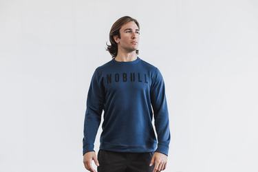 Sweatshirt Nobull Crew Homme Bleu Marine | UE4615289