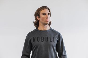 Sweatshirt Nobull Crew Homme Grise Foncé | TC9486513