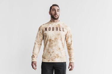 Sweatshirt Nobull Crew Tie-Dye Homme Blanche | VH6719480