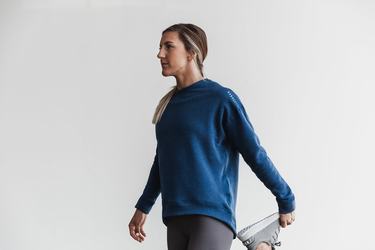 Sweatshirt Nobull Performance Crew Femme Grise Bleu | OL5872910