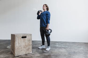Sweatshirt Nobull Performance Crew Homme Grise Bleu | BU4130792