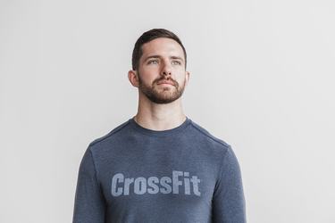 T-Shirt Manche Longue Nobull Crossfit® Homme Bleu Marine | ZY3897465