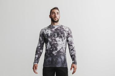 T-Shirt Manche Longue Nobull Dip-Dye Homme Blanche Noir | OY1398750