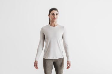 T-Shirt Manche Longue Nobull Femme Beige | JV1973540