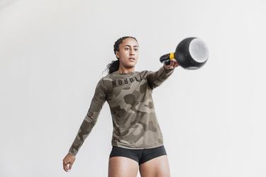 T-Shirt Manche Longue Nobull Femme Camouflage Foncé | JM9435216