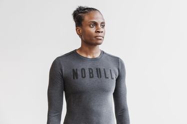 T-Shirt Manche Longue Nobull Femme Grise Foncé | QV4203175