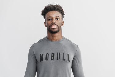 T-Shirt Manche Longue Nobull Homme Grise Foncé | MP3978546