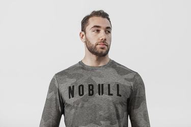 T-Shirt Manche Longue Nobull Homme Grise Camouflage | UV6457193
