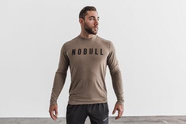 T-Shirt Manche Longue Nobull Homme Marron Clair | LM2356984