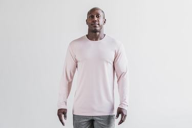 T-Shirt Manche Longue Nobull Lightweight Homme Rose | EP2594708