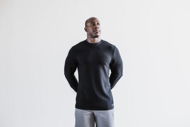 T-Shirt Manche Longue Nobull Waffle Homme Noir | AU1309425