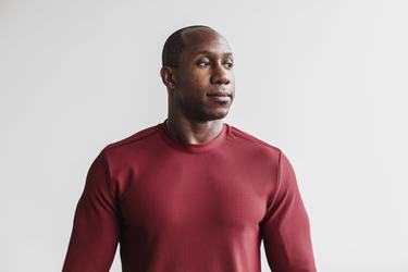 T-Shirt Manche Longue Nobull Waffle Homme Rouge | MF1065428
