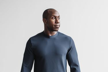 T-Shirt Manche Longue Nobull Waffle Homme Bleu Marine | SN2453896