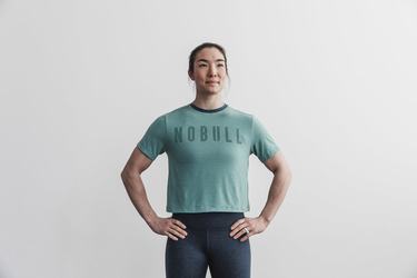 T-Shirt Nobull Boxy Femme Bleu | LV0824795