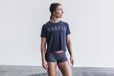T-Shirt Nobull Boxy Femme Bleu Marine | ML7523940