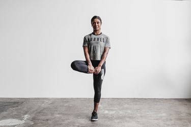 T-Shirt Nobull Boxy Femme Grise Camouflage | GT9384725