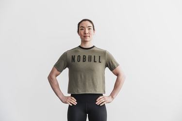 T-Shirt Nobull Boxy Femme Vert | KM7690123
