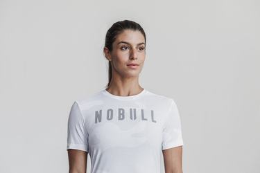 T-Shirt Nobull Femme Blanche Camouflage | BX3205974