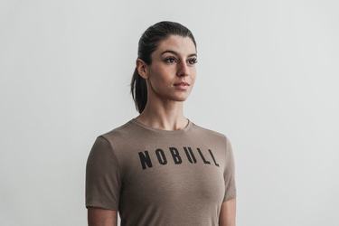 T-Shirt Nobull Femme Marron Clair | XJ5812796
