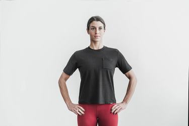T-Shirt Nobull Heavyweight Pocket Boxy Femme Noir | LW5420137