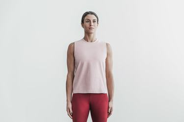 T-Shirt Nobull Heavyweight Sans Manches Femme Rose | CZ1072385