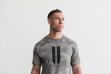T-Shirt Nobull Horns Homme Grise Camouflage | WC8796231