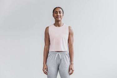 T-Shirt Nobull Lightweight Sans Manches Crop Femme Rose | MJ8463291
