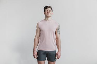 T-Shirt Nobull Lightweight Sans Manches Homme Rose | YQ8410635