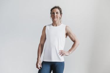 T-Shirt Nobull Lightweight Sans Manches Femme Blanche | ZS1763902