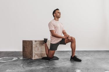 T-Shirt Nobull Lightweight Textured Homme Rose Camouflage | FP0196845