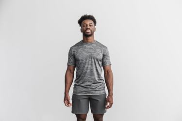 T-Shirt Nobull Lightweight Textured Homme Noir Camouflage | TE4690218
