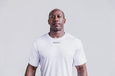 T-Shirt Nobull Lightweight Textured Homme Blanche Camouflage | UO0819654