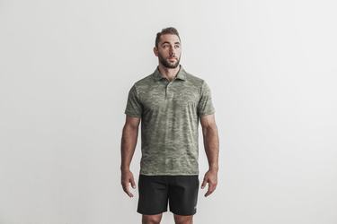 T-Shirt Nobull Lightweight Textured Polo Homme Camouflage | JU0372159