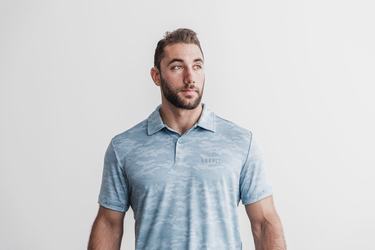 T-Shirt Nobull Lightweight Textured Polo Homme Camouflage | NP4635089
