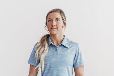 T-Shirt Nobull Lightweight Textured Polo Femme Camouflage | OX5347892