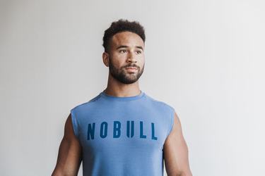 T-Shirt Nobull Sans Manches Homme Bleu | EN3810459