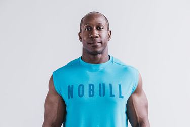 T-Shirt Nobull Sans Manches Homme Bleu | RO8719065