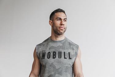 T-Shirt Nobull Sans Manches Homme Grise Camouflage | ND8014326