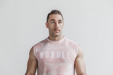 T-Shirt Nobull Sans Manches Homme Rose Camouflage | OL0148672