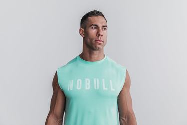 T-Shirt Nobull Sans Manches Homme Turquoise Clair | NK9845610