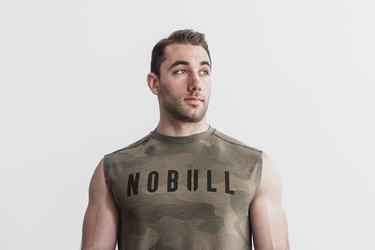 T-Shirt Nobull Sans Manches Homme Vert Camouflage | HQ9086142