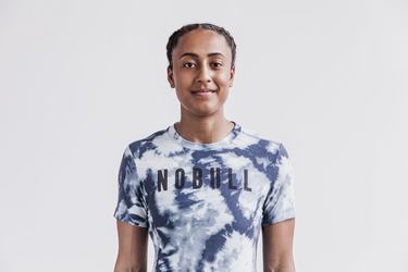 T-Shirt Nobull Tie-Dye Femme Bleu Bleu | YB4687035