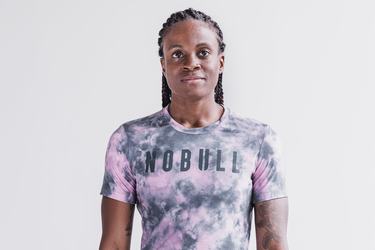 T-Shirt Nobull Tie-Dye Femme Rose | BJ7320549