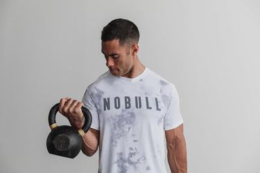 T-Shirt Nobull Tie-Dye Homme Blanche | LF0451638