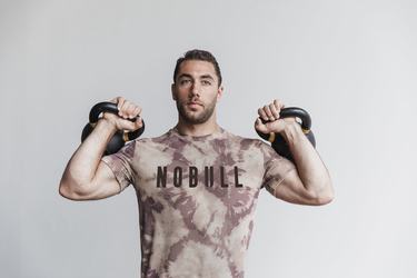 T-Shirt Nobull Tie-Dye Homme Marron | DZ1794386