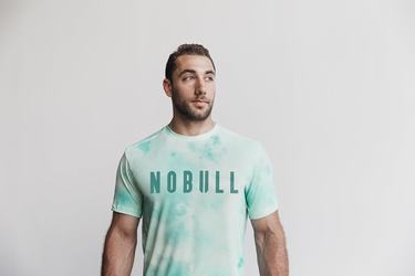 T-Shirt Nobull Tie-Dye Homme Turquoise Clair | QR2841356